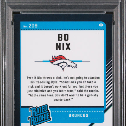 2024 Panini Donruss Optic Bo Nix #209 Blue Glitter PSA 10