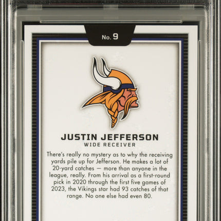 2023 Panini Obsidian Black Color Blast Justin Jefferson #9 PSA 9