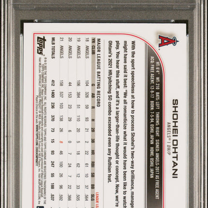 2022 Topps Chrome Ben Baller Shohei Ohtani #1 Orange Refractor PSA 9 /25
