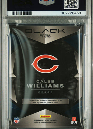 2024 Panini Black Futuristic Relics Caleb Williams #FCWS PSA 8