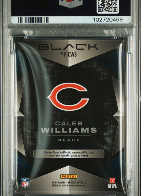 2024 Panini Black Futuristic Relics Caleb Williams #FCWS PSA 8