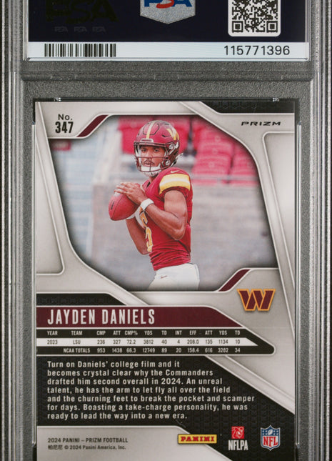 2024 Panini Prizm Jayden Daniels #347 Red White Blue PSA 9