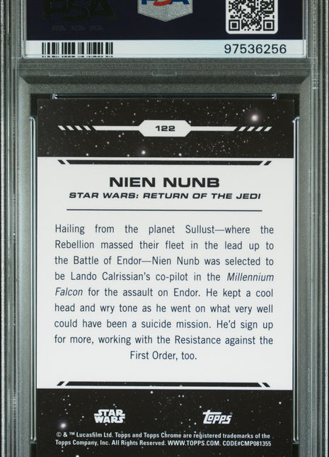 2024 Topps Chrome Star Wars Nien Nunb #122 PSA 9