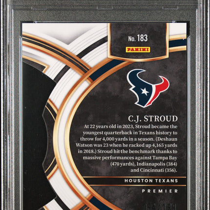 2023 Panini Select CJ Stroud #183 Die Cut White Prizm PSA 10 /199