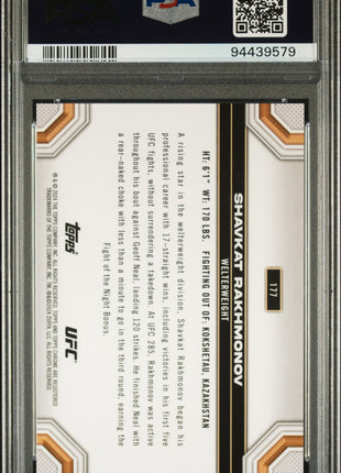 2024 Topps Chrome UFC Shavkat Rakhmonov #177 Red Refractor 2/5 PSA 10