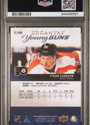 2023 Upper Deck UD Canvas Tyson Foerster #C100 PSA 10 Young Guns