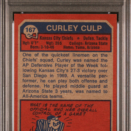 1973 Topps Curley Culp #167 PSA 8