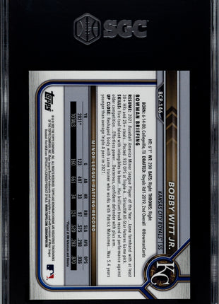 2022 Bowman Bobby Witt JR. #BCP-146 CHR. Pros. Orange Shim. Refractor SGC 9.5