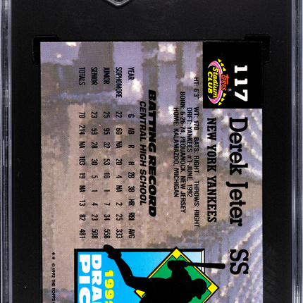 1993 Topps Stadium Club Murphy Derek Jeter #117 SGC 10
