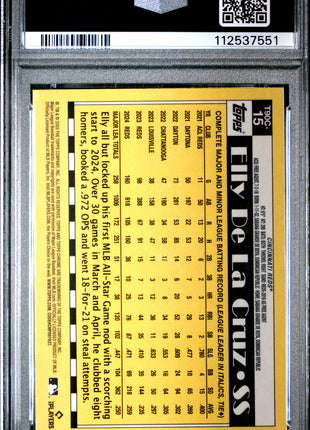2025 Topps Silver Pack 1990 Chrome Promo Elly De La Cruz #15 PSA 10