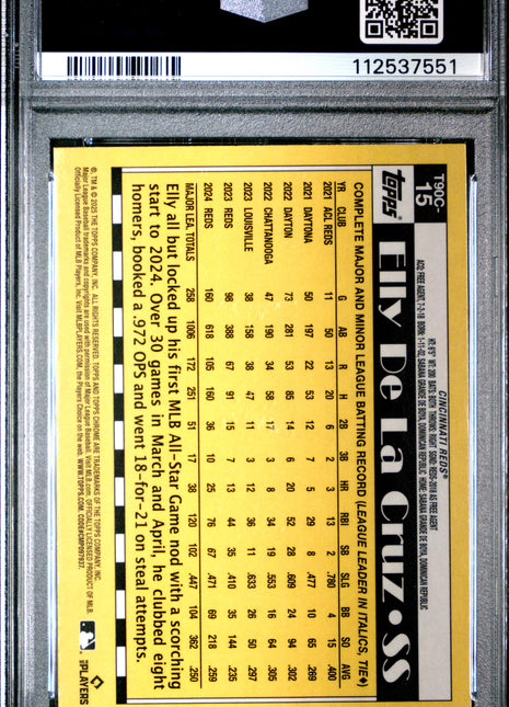 2025 Topps Silver Pack 1990 Chrome Promo Elly De La Cruz #15 PSA 10