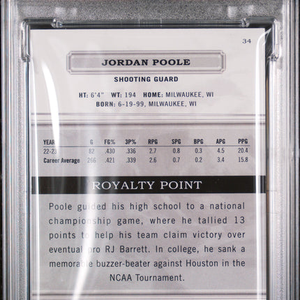 2023 Topps Royalty Jordan Poole #34 Green 3 / 5 PSA 10