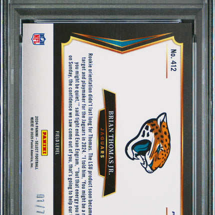 2024 Panini Select Brian Thomas JR. #412 Dragon Scale Prizm PSA 10