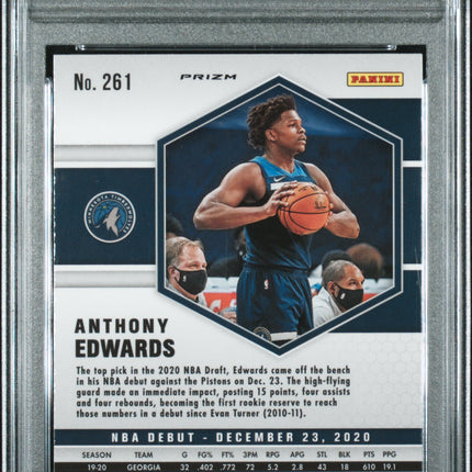 2020 Panini Mosaic Anthony Edwards #261 Red Wave PSA 10