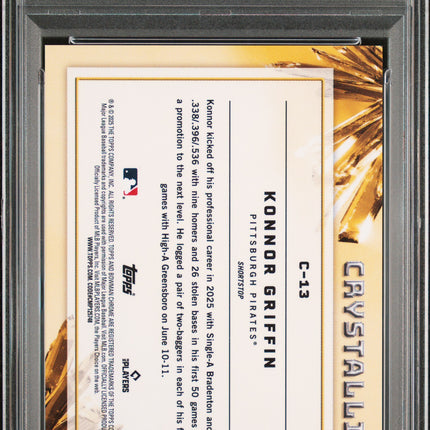 2025 Bowman Draft Crystallized Konnor Griffin #C-13 Gold Ref 06/50 PSA 10