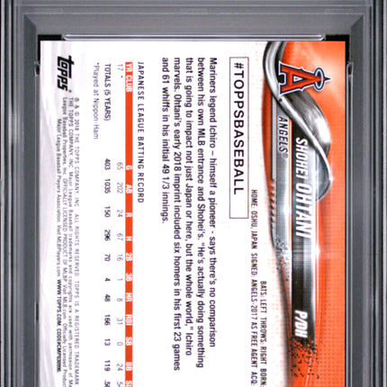 2018 Topps Update Shohei Ohtani #US1 PSA 9