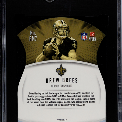2015 Panini Prizm Drew Brees #AM7 Air Marshals Silver SGC 9