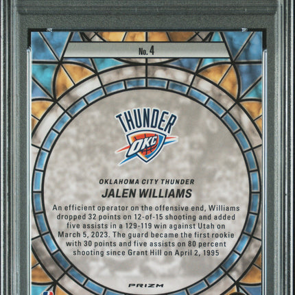 2022 Panini Mosaic Stained Glass Jalen Williams #4 PSA 10