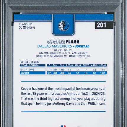 2025 Topps Cooper Flagg #201 PSA 8