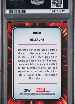 2025 Topps Chrome Marvel Hellrune #199 PSA 8