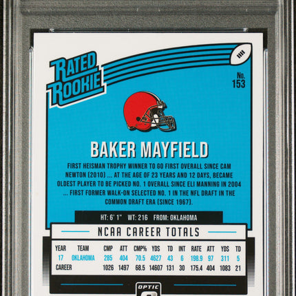 2018 Panini Donruss Optic Baker Mayfield #153 PSA 10