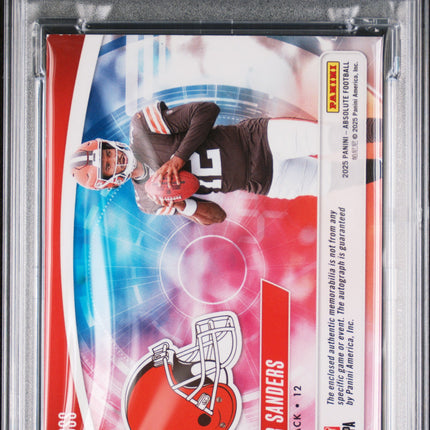 2025 Absolute Rookie Premiere Shedeur Sanders NFL Shield Patch Auto 08/10 PSA 8