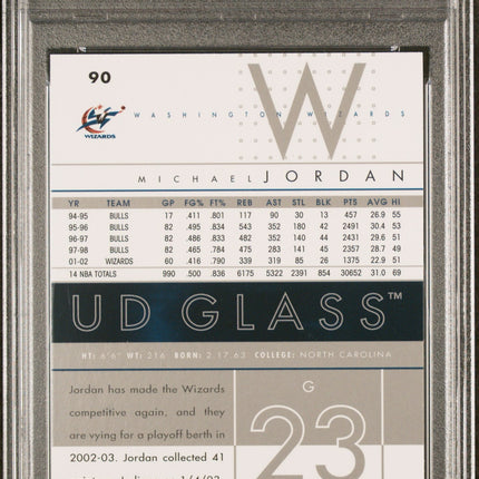 2002 Upper Deck Glass Michael Jordan #90 PSA 10