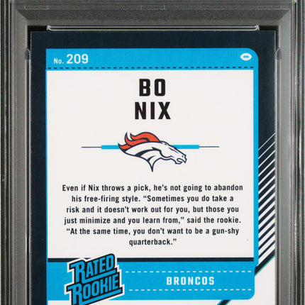 2024 Panini Donruss Optic Bo Nix #209 Purple Scope PSA 10