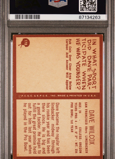 1967 Philadelphia Dave Wilcox #178 PSA 6