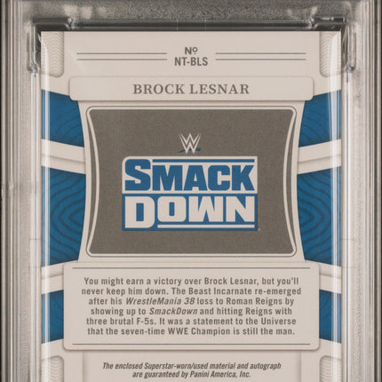 2022 Panini Chronicles WWE National Treasures Brock Lesnar /49 PSA 10 Auto