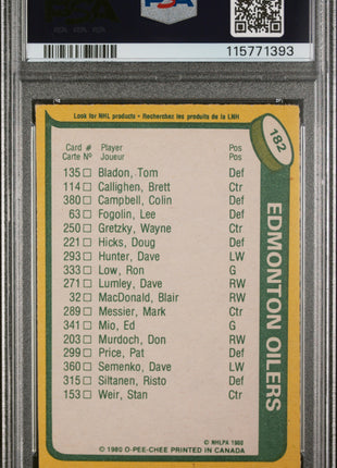 1980 O-Pee-Chee Wayne Gretzky #182 Oilers Scoring Leaders PSA 6
