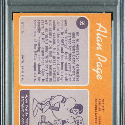 1970 Topps Alan Page #59 PSA 6