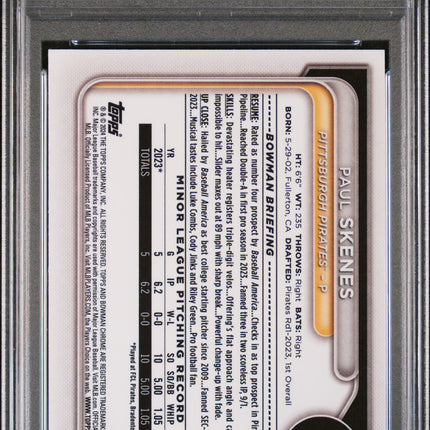 2024 Bowman Mega Box Chrome Prospects Paul Skenes #125 PSA 10