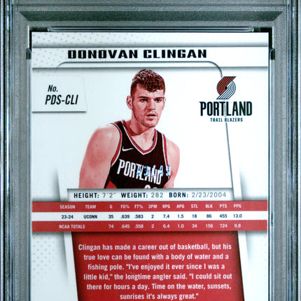 2024 Panini Prizm Deca Signatures Donovan Clingan #PDSCLI Blue PSA 8