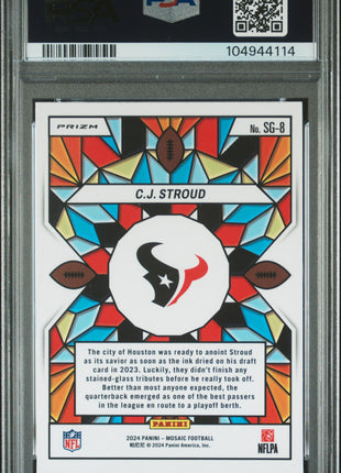 2024 Panini Mosaic Stained Glass CJ Stroud #SG8 PSA 10