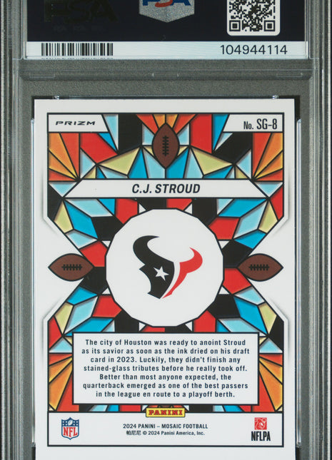 2024 Panini Mosaic Stained Glass CJ Stroud #SG8 PSA 10