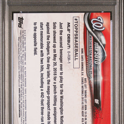 2018 Topps Update Juan Soto #US104 PSA 10