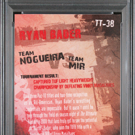 2010 Topps UFC Main Event The Ultimate Fighter Ryan Bader #TT38 PSA 10