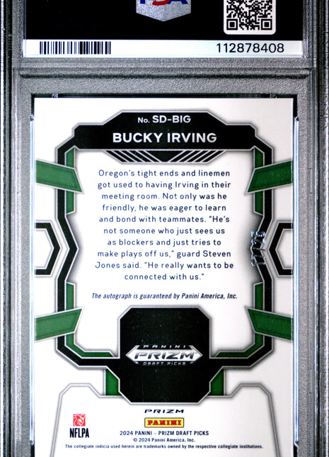 2024 Panini Prizm Draft Picks Signing Day Bucky Irving #SDBIG Mojo PSA 10