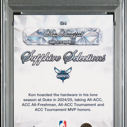 2025 Topps Chrome Sapphire Selections Kon Knueppel #SS-4 Gold 39/50 PSA 10
