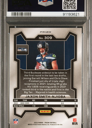 2023 Panini Prizm Jaxon Smith-Njigba #309 Variation No Huddle PSA 10