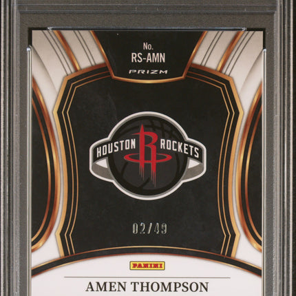 2023 Panini Select Rookie Signatures Amen Thompson #RSAMN Blue Prizm PSA 9 /49