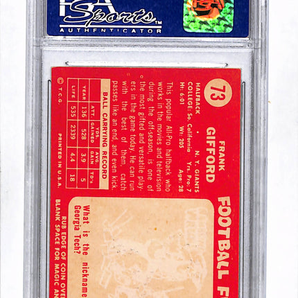 1958 Topps Frank Gifford #73 PSA 8
