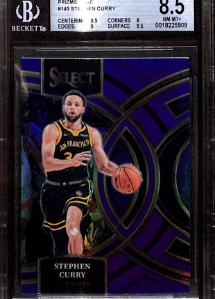 2023 Select Prizms Blue Stephen Curry #145 BGS 8.5