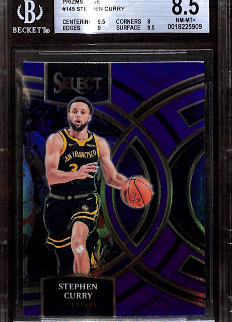 2023 Select Prizms Blue Stephen Curry #145 BGS 8.5