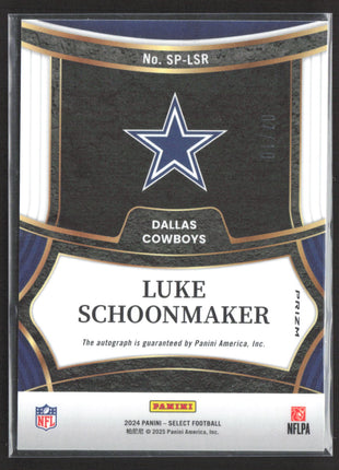 2024 Panini Select Prizm Luke Schoonmaker #SP-LSR Gold Checkerboard Auto/10