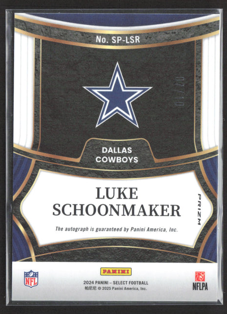 2024 Panini Select Prizm Luke Schoonmaker #SP-LSR Gold Checkerboard Auto/10
