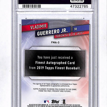 2019 Finest Mystery Redemption Vladimir Guerrero JR. #FMA-3 Auto /99 PSA 10