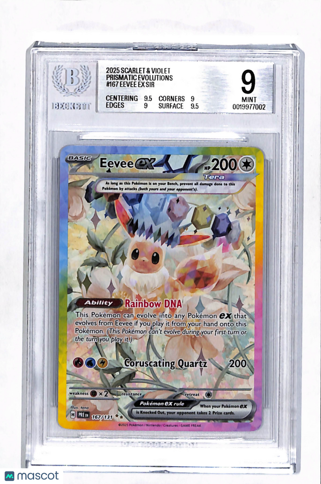 2025 Pokemon TCG Scarlet & Violet Prismatic Evolutions Eevee ex SIR #167 BGS 9