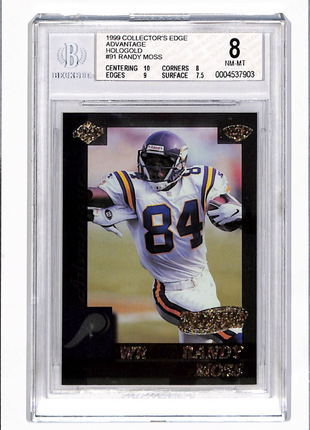 1999 Collector's Edge Advantage HoloGold Randy Moss #91 BGS 8